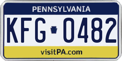 PA license plate KFG0482