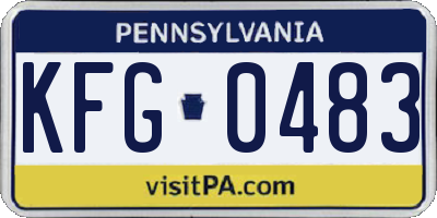 PA license plate KFG0483