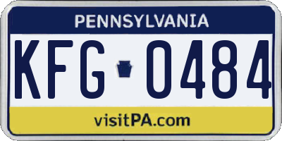 PA license plate KFG0484