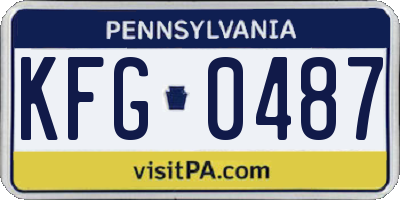PA license plate KFG0487