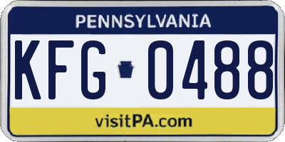 PA license plate KFG0488