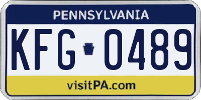 PA license plate KFG0489
