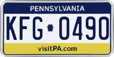 PA license plate KFG0490