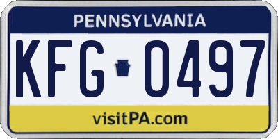 PA license plate KFG0497