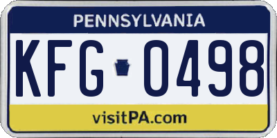 PA license plate KFG0498