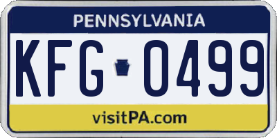 PA license plate KFG0499