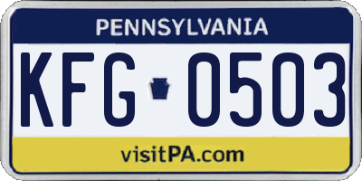 PA license plate KFG0503