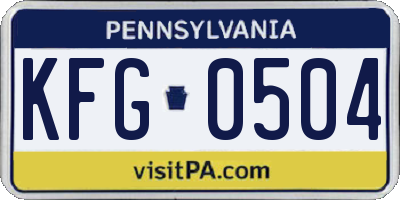 PA license plate KFG0504