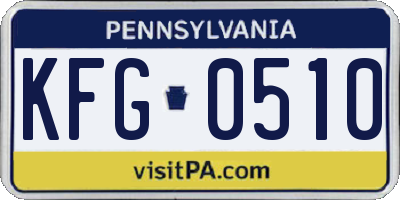 PA license plate KFG0510