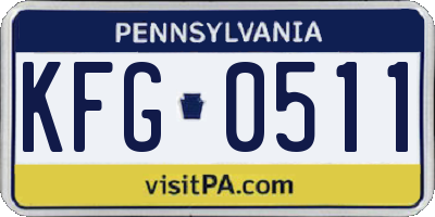 PA license plate KFG0511