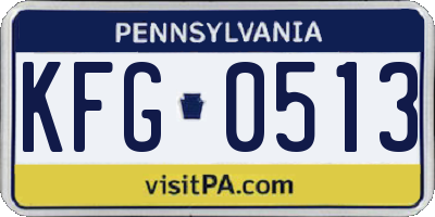 PA license plate KFG0513