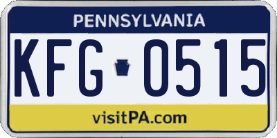 PA license plate KFG0515