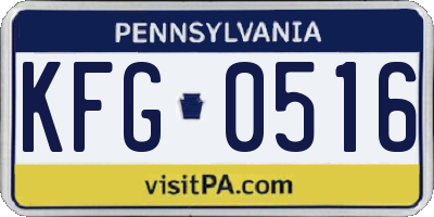 PA license plate KFG0516