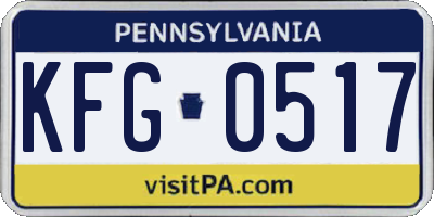 PA license plate KFG0517