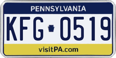 PA license plate KFG0519
