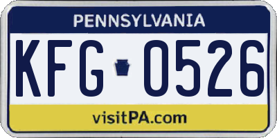 PA license plate KFG0526