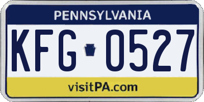 PA license plate KFG0527