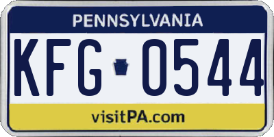 PA license plate KFG0544