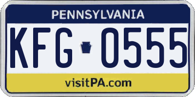 PA license plate KFG0555