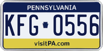 PA license plate KFG0556