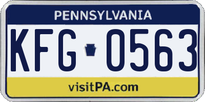 PA license plate KFG0563