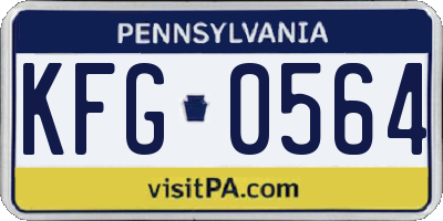 PA license plate KFG0564