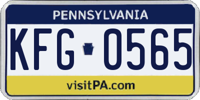 PA license plate KFG0565