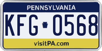 PA license plate KFG0568