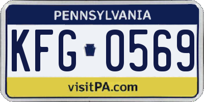 PA license plate KFG0569