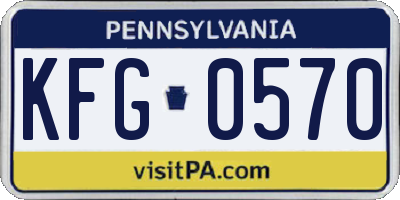 PA license plate KFG0570