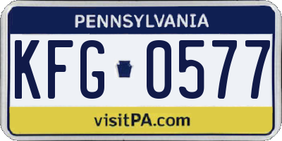 PA license plate KFG0577