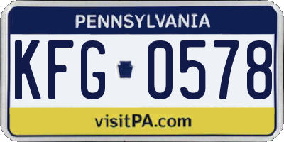 PA license plate KFG0578