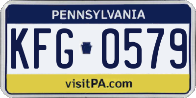 PA license plate KFG0579