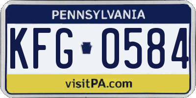 PA license plate KFG0584