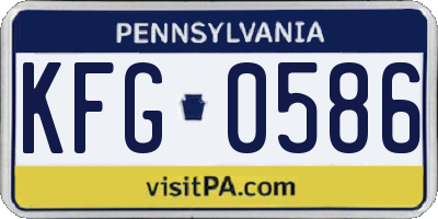 PA license plate KFG0586