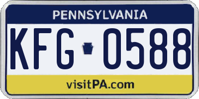 PA license plate KFG0588