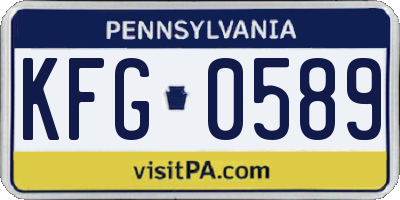 PA license plate KFG0589