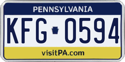 PA license plate KFG0594