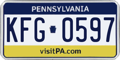 PA license plate KFG0597