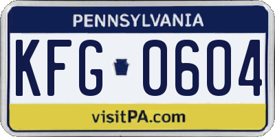 PA license plate KFG0604
