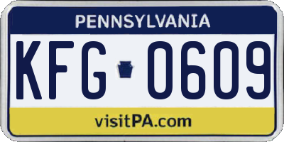 PA license plate KFG0609