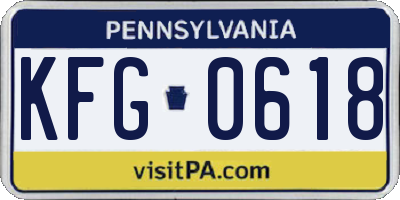 PA license plate KFG0618