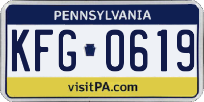 PA license plate KFG0619