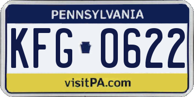 PA license plate KFG0622