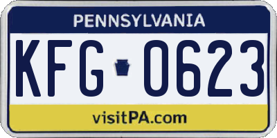 PA license plate KFG0623