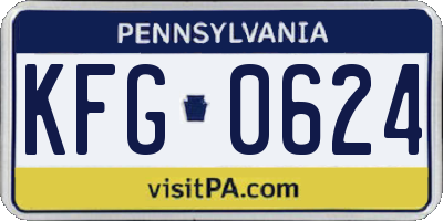 PA license plate KFG0624