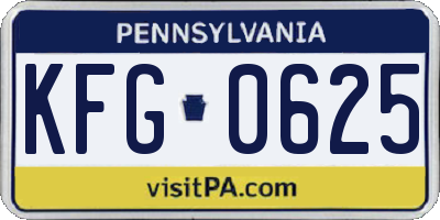 PA license plate KFG0625