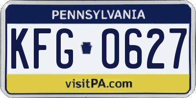 PA license plate KFG0627