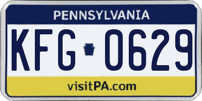 PA license plate KFG0629