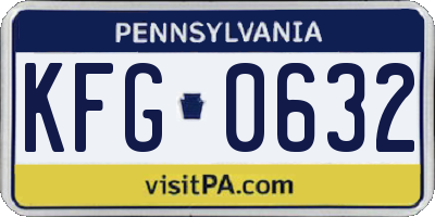 PA license plate KFG0632